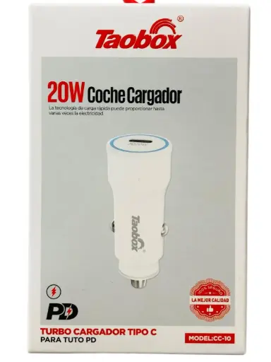 [PLUG PARA CARRO] CARGADOR CARRO TAOBOX TIPO C 20W (CC-10)